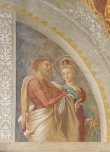 Sint Catharina van Alexandrië en Sint Bartholomeus door Lorenzo Lotto