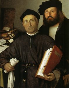 De Arts Giovanni Agostino della Torre en zijn Zoon, Niccolò, c.1515 (olie op doek) door Lorenzo Lotto