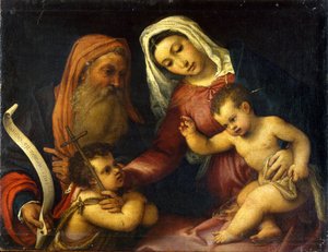 De Maagd en het Kind met de heiligen Zacharias en Johannes de Doper door Lorenzo Lotto