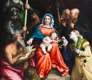Het mystieke huwelijk van Sint Catharina van Alexandrië door Lorenzo Lotto