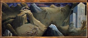 Episode uit het leven van Sint-Onofrio of Onuphrius. Schilderij door Lorenzo Monaco (1370-1423)