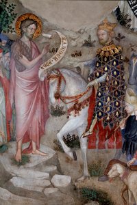 Prediking van Sint Johannes de Doper (detail) door Lorenzo Salimbeni