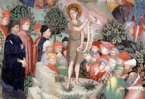 St. Johannes de Doper predikend (detail) door Lorenzo Salimbeni