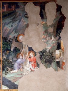 De ontmoeting tussen Maria en Jezus met Johannes de Doper als kind, detail door Lorenzo Salimbeni