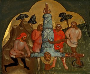 De Kruisiging van Petrus Predella Paneel, ca 1370