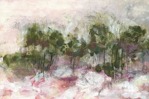 Mistig roze bos