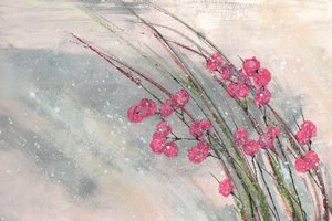 Besneeuwde roze bessen