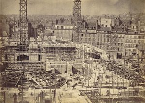 Bouw van de Parijse Opera (Palais Garnier) 25 maart door Louis Emile Durandelle