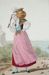 Melkmeisje uit de regio Cherbourg, c.1820 door Louis Marie (after) Lante