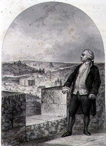 Honore Gabriel Riqueti, Graaf van Mirabeau op de wallen van Parijs, gegraveerd door Philibert Langlois door Louis (after) Marckl