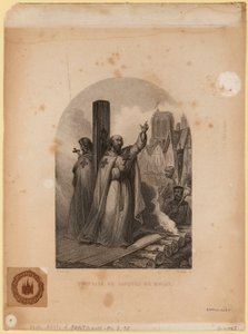 Supplice de Jacques de Molay, gegraveerd door Jean-Charles Pardinel