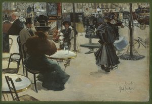 Straatscène, ook bekend als Terras van een café, ca. 1895 door Louis Abel Truchet