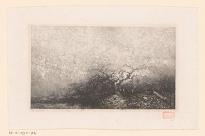 Landschap met een boom bij een poel door Louis Adolphe Hervier