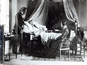 Het Bezoek van de Dokter aan de Patiënt, c.1840-50 door Louis Adolphe Humbert de Mollard