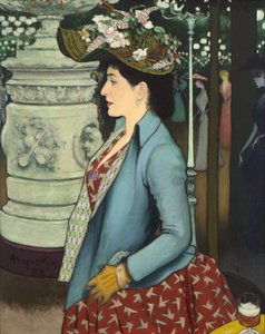 Een elegante vrouw bij de Élysée Montmartre door Louis Anquetin