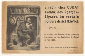 Uitnodiging voor een tentoonstelling met schilderijen van Louis Anquetin