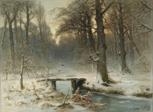 Een januaravond in het bos van Den Haag door Louis Apol