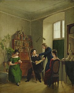 De kunstenaar in zijn atelier, 1828