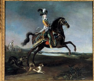 Ruiterportret van Marie Antoinette door Louis Auguste Brun