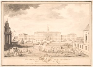 Christiansborg Paleis in Kopenhagen door Louis Auguste Le Clerc