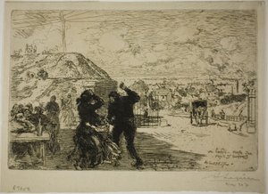 Een maandag, binnenkomst in Prés-Saint-Gervais door Louis Auguste Lepère