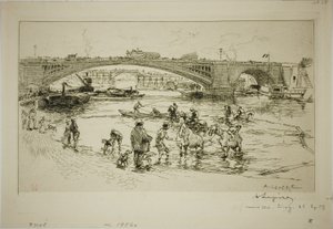 Bij de Pont Sully door Louis Auguste Lepère