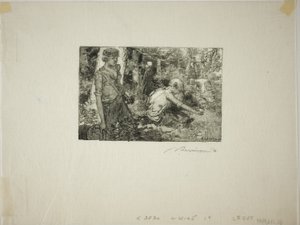 Lelietje-van-dalen verzamelen door Louis Auguste Lepère