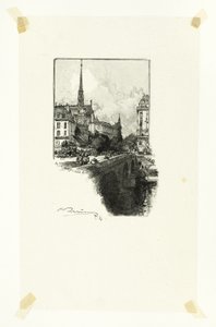 Pont Saint-Michel, plaat twaalf uit Le Long de la Seine et des Boulevards