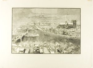 Parijs onder sneeuw, gezien vanaf de toren van Saint-Gervais