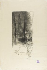 Parijs: de Rue de la Montagne-Ste-Geneviève door Louis Auguste Lepère
