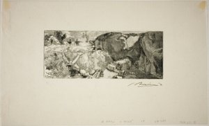 Zandsteengroeve door Louis Auguste Lepère