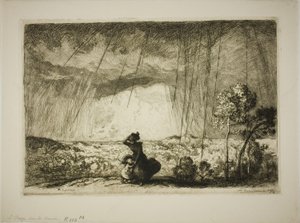Storm op het duin door Louis Auguste Lepère