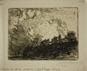 Stormachtige zonsondergang, Jouy-le-Moutier
