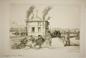 Taverne op weg naar Billancourt door Louis Auguste Lepère