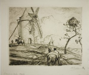 De aankomst bij de molen door Louis Auguste Lepère