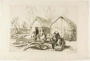Het houthakkershuis door Louis Auguste Lepère