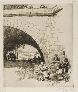 Wolcarders bij Pont Marie door Louis Auguste Lepère