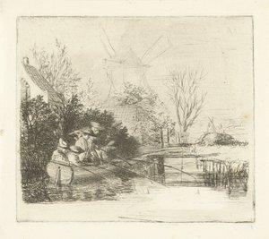 Hengelaars bij een rivier