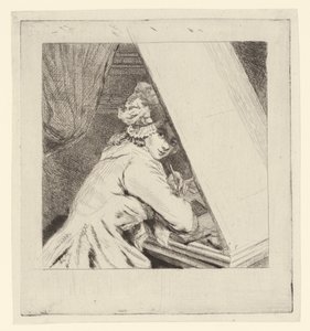 Portret Marie-Lambertine Coclers, bij bladvituur door Louis Bernard Coclers
