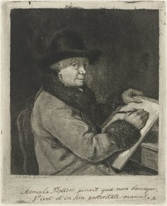 Portret van de kunstenaar Johannes Janson, tekenend door Louis Bernard Coclers