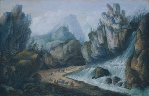 Stroom en Waterval in de Alpen door Louis Bélanger