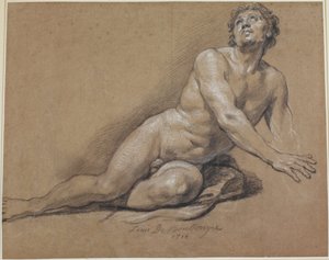 Liggend mannelijk naakt door Louis Boullongne the younger