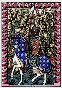 Ridder - in "Les amours de Frene et Galeran verteld naar Jean Renard, einde 12e eeuw, aangepast door André Mary", ill. met houtsneden door Louis Bouquet, uitgegeven door Jonquieres, Parijs door Louis Bouquet