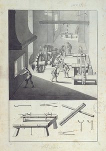 Fabricage van kanonnen, tekening voor de 