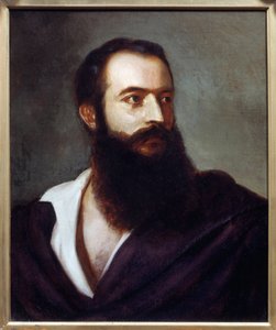 Portret van Felice Orsini, dader van de aanslag op Napoleon III op 14 januari 1858 door Louis Buchheister