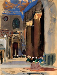 Interieur van de Sultan Kalaoun Moskee, Caïro, Egypte, 1928