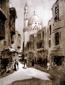 Oude straat in zonlicht, Caïro, Egypte, 1928