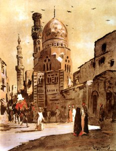 De Blauwe Moskee, Caïro, Egypte, 1928 door Louis Cabanes