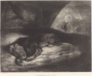 De slaap van de leeuw door Louis Candide Boulanger