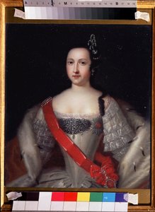 Portret van de regentes van Rusland Anna Leopoldovna, moeder van tsaar Ivan VI